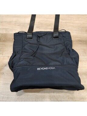 Beyond Yoga Black Convertible Gym Bag Zippered Compartment Drawstring